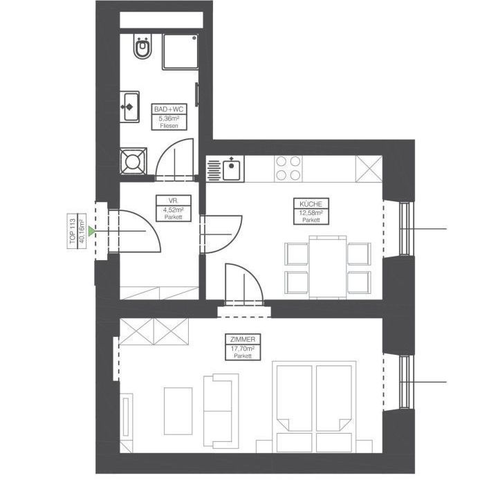 1-Zimmer-Wohnung mit Küche in der Schönaugasse - Provisionsfrei! - Photo 2