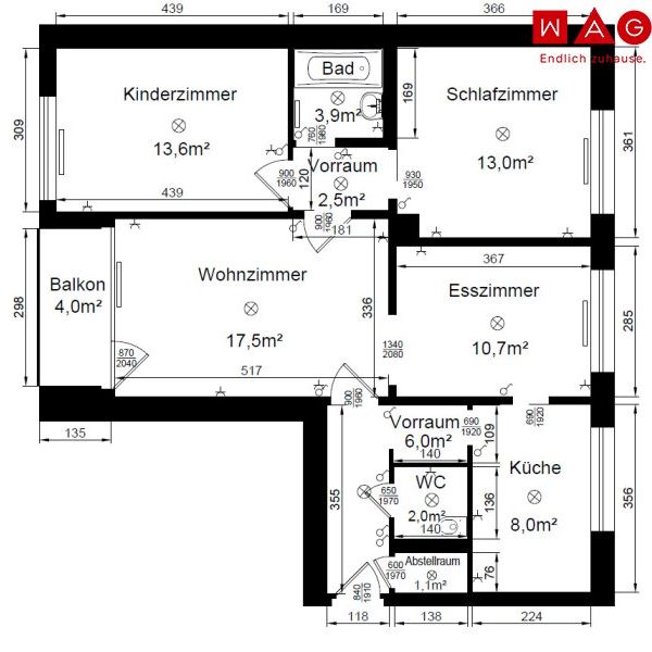 Familienfreundliche 3-Zimmer-Wohnung mit Balkon in der Kopernikusstraße 31 - ab 01.02.2026 verfügbar! ACHTUNG WOHNUNG WIRD GENERALSANIERT! - Foto 2