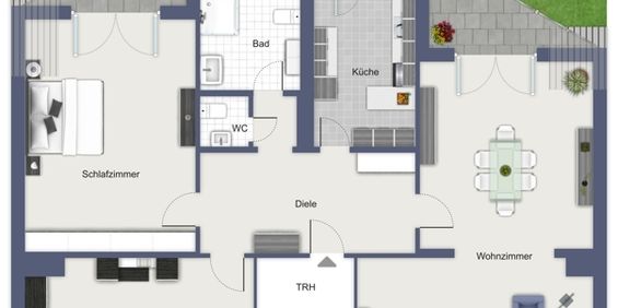 3-Zimmer-Dachgeschosswohnung mit Duschbad,Gäste-WC,EBK,Balkon in Südausrichtung und Garage - Foto 3