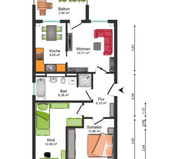nur mit WBS pMW mietbar – 3-Raum mind. 2 Personen - Foto 4