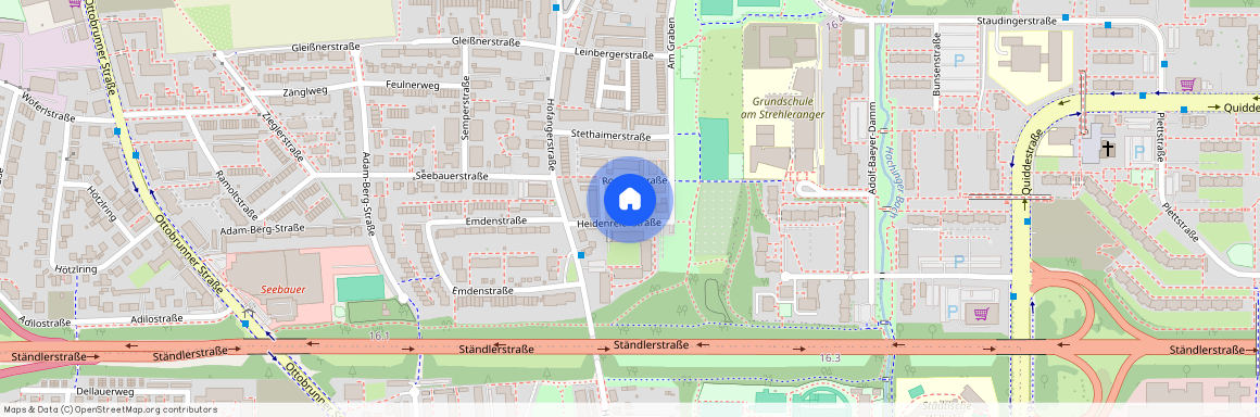 Heidenreichstraße, 81735 München Ramersdorf ca. 5, 1 km south-east of Munich-center