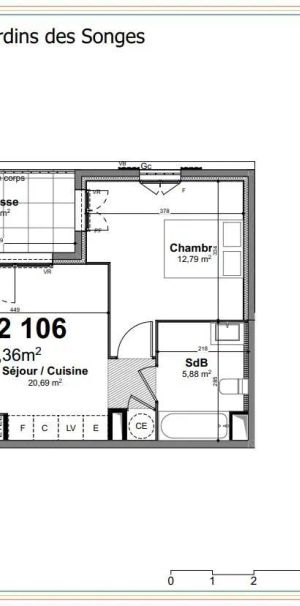 Appartement à louer 2 pièces 39.36m² - Photo 2