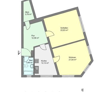 Großzügig geschnittene 2-Zimmer-Wohnung im Unionviertel, kurzfristi... - Foto 1