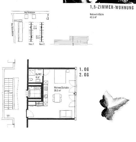 1.5 Zimmer, 41 m², 1. Stock - Foto 3