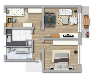 @ Gestalten & sparen im Dichterviertel: 3 Zimmer mit Westbalkon – C... - Photo 1