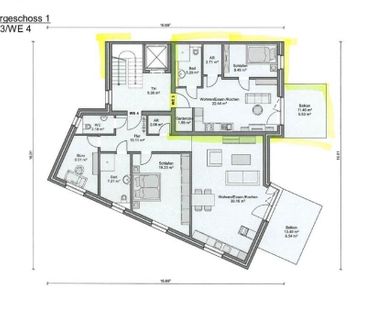 Moderne Single-Wohnung mit großem Balkon - Foto 1