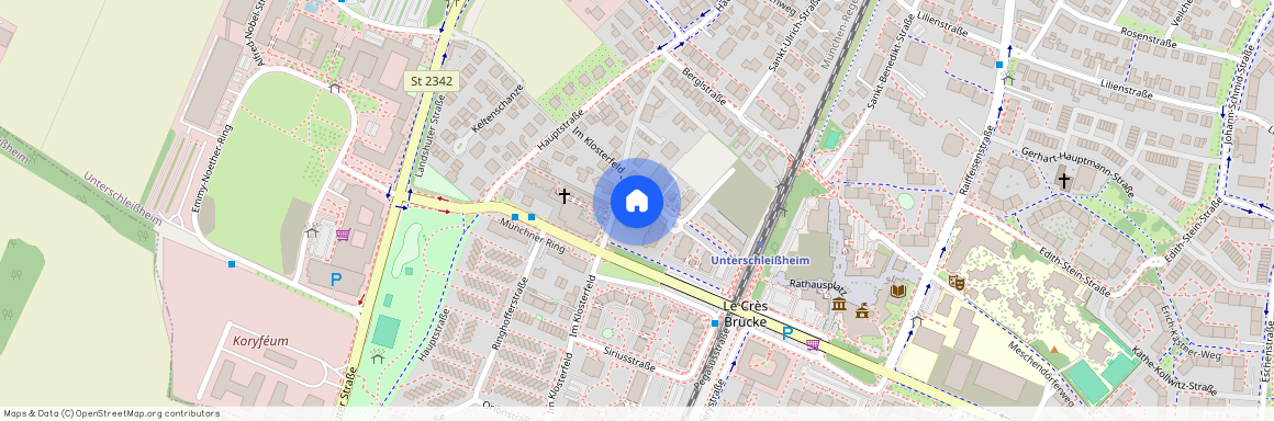 Pater-Kolbe-Straße, 85716 Unterschleißheim ca. 15, 1 km north of Munich-center