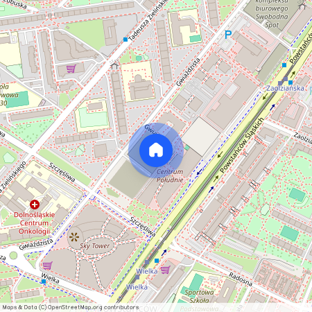 ul. Gwiaździsta, Powstańców Śląskich, Krzyki, Wrocław, dolnośląskie