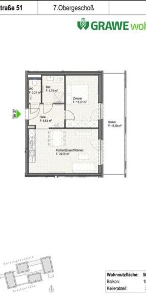 *51 m² hochwertige Wohnung in Reininghaus mit Balkon & Einbauküche – ab 1.2.26 verfügbar - Foto 2