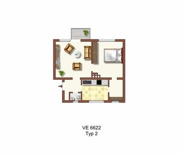 Demnächst frei! 2-Zimmer-Wohnung in Duisburg Bergheim - Photo 2