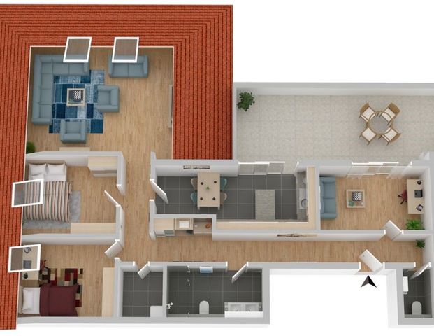 - 4-Raum-Wohnung im Dachgeschoss mit Dachterrasse! ERSTBEZUG - Foto 1