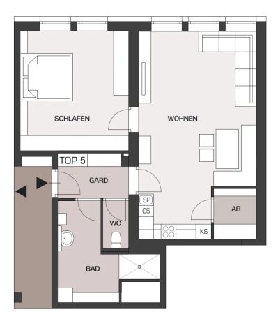 Neuwertige 2-Zimmer-Wohnung mit PKW-Stellplatz im Zentrum von Gurten - Foto 5
