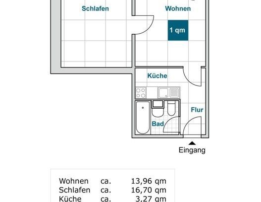 Sanierte 2 Raumwohnung mit Balkon! (WBS) - Foto 1