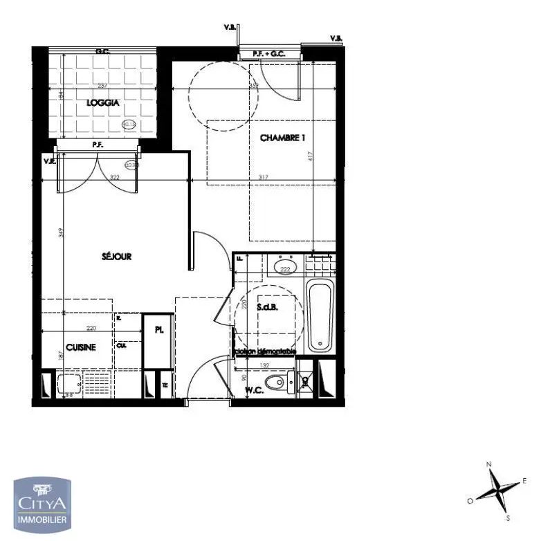 Appartement à louer 2 pièces 39.4m² - Photo 2