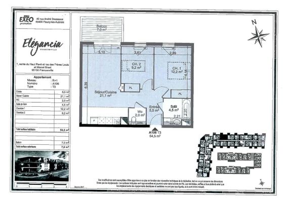 location Appartement T3 DE 54.5m² À FRANCONVILLE - Photo 1
