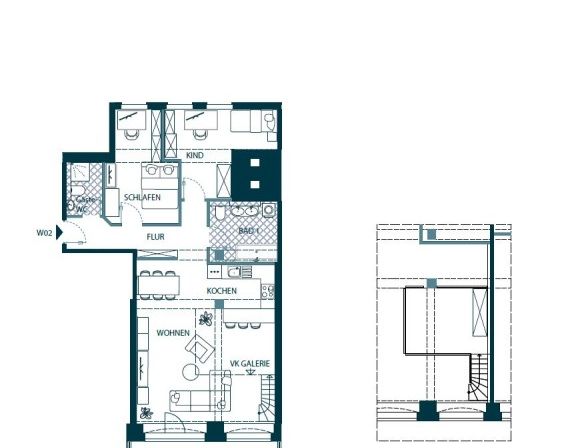 Stilvolles Apartment mit Einbauküche, Balkon & Galerie - Foto 1