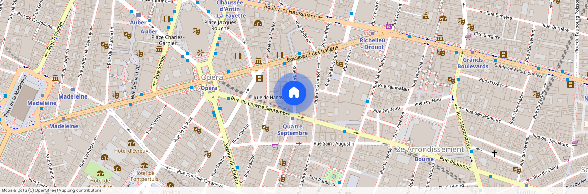 Rue de Hanovre et Rue de choiseul 75002 Paris (2e arrondissement)