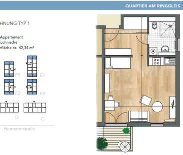 Quartier am Ringgleis - Helle 1-Zimmer Whg. für jung und alt! - Photo 4