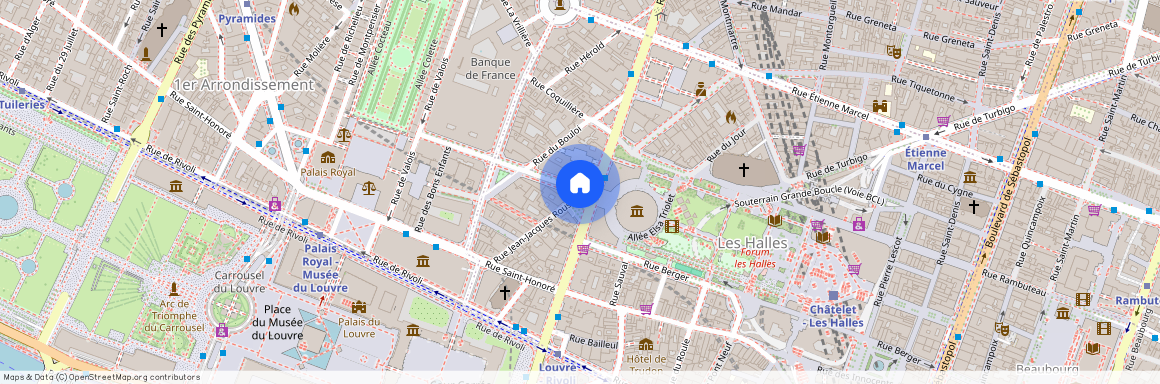 Rue Jean Jacques Rousseaux et Rue du Colonel Driant 75001 Paris (1er arrondissement)