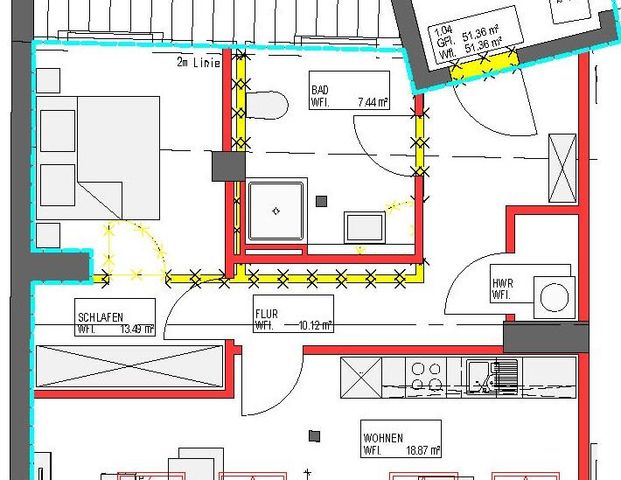 Schöne 2-Zimmerwohnung - DG - Duschbad - Einbauküche - Renoviert - Kein Aufzug - Foto 1