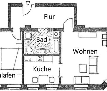 ** Zentrum Süd * Große 2-Zimmer-Whg. mit Einbauküche, Wanne und Dus... - Foto 2