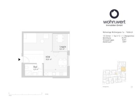1,5-Zimmerwohnung am Jahnplatz inmitten von Feldkirch - Erstbezug - zu mieten - Top A1.2 - Photo 5