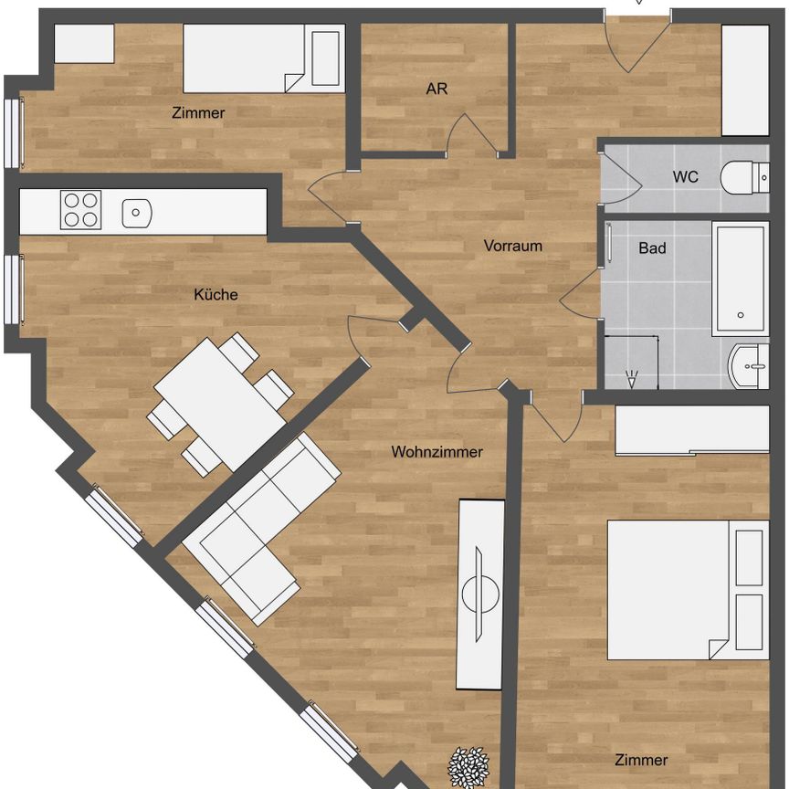 Große 3 Zimmerwohnung - Foto 1