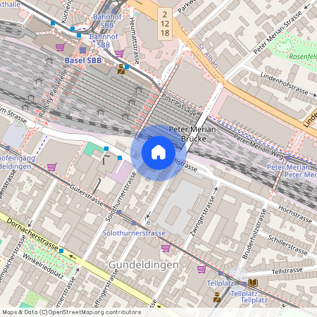 Hochstrasse 6, 4053 Basel, Lageplan