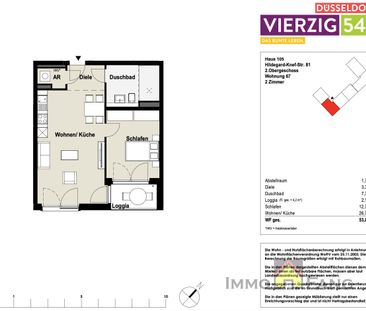 Neubau mit Einbauküche: Attraktive 2-Zimmer-Wohnung in Vierzig549 m... - Photo 6