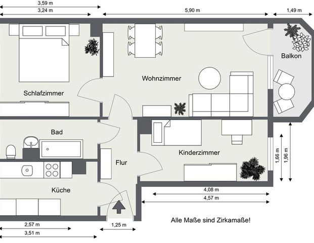 Sanierte 3-Raum-Wohnung mit Badewanne und Balkon im schönen Stadtteil Zwötzen - Foto 1