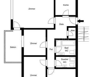 Helle 4-Zimmer-Wohnung mit Balkon in S-Hoffeld - Photo 1