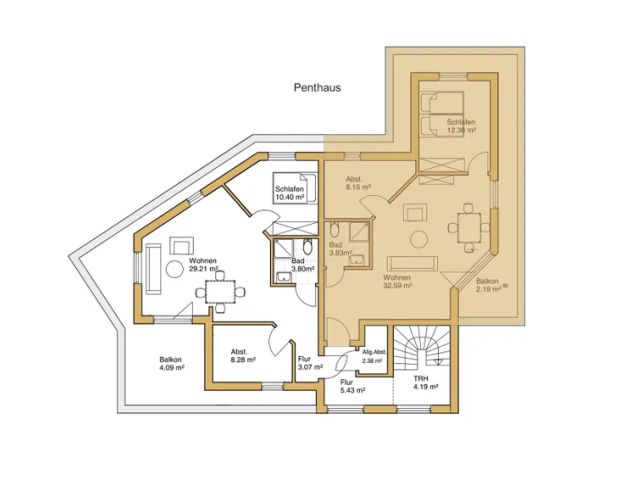 Penthouse Wohnung- Extravaganter Schnitt mit einem großem Balkon - Foto 1