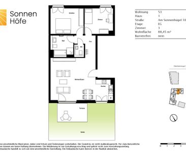 Jetzt anmieten: Schöne 3-Zimmer-Wohnung mit modernem Duschbad und Terrasse - Foto 2