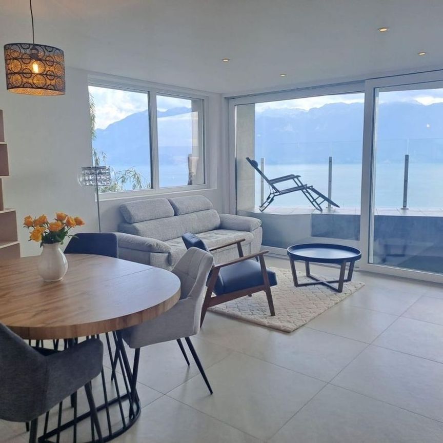 Bel appartement meublé de 3.5 pièces avec vue imprenable sur lac et montagnes - - Foto 1