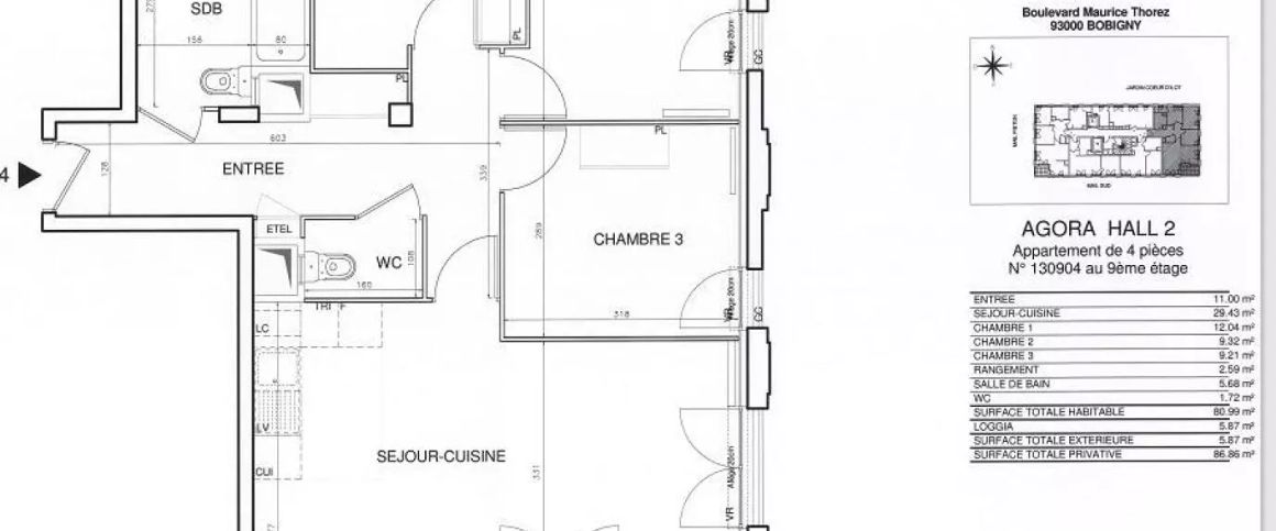 location Appartement T4 DE 81.4m² À BOBIGNY - Photo 1