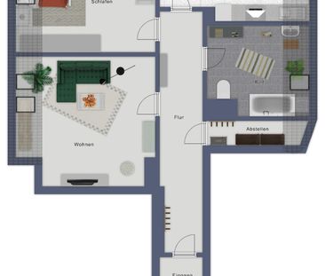 Ganz oben in der südlichen Innenstadt. Individuelle 2-Raum-Dachgesc... - Foto 1