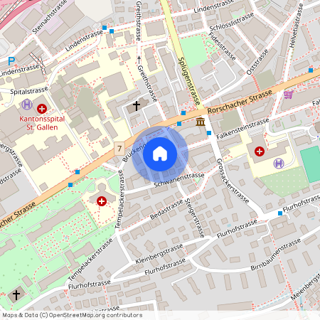 Antoniusstrasse 5, 9000 St. Gallen, Lageplan