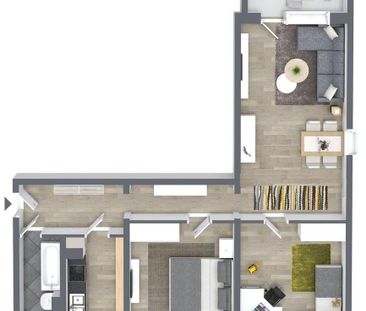 Neu sanierte 3-Raum-Erdgeschosswohnung mit Balkon - Photo 1