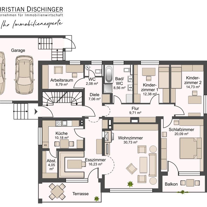 Attraktive Alternative zum Einfamilienhaus Modernisierte 5,5 Zimmer-Wohnung mit Garten - Foto 1