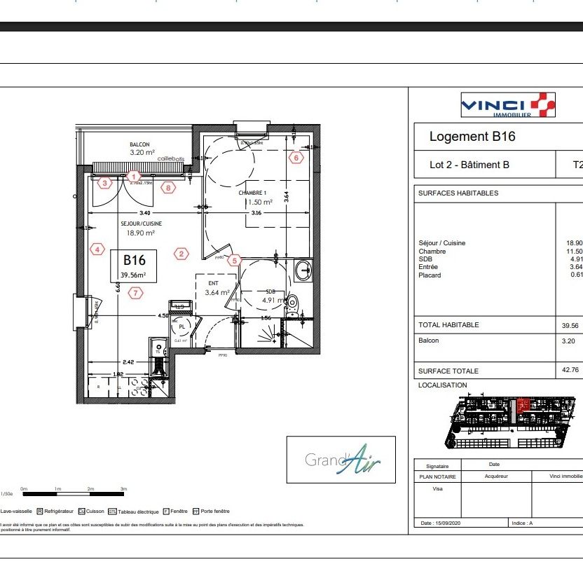 2 pièces - 39,56 m² - 1er étage - Colocation non autorisée - Photo 2