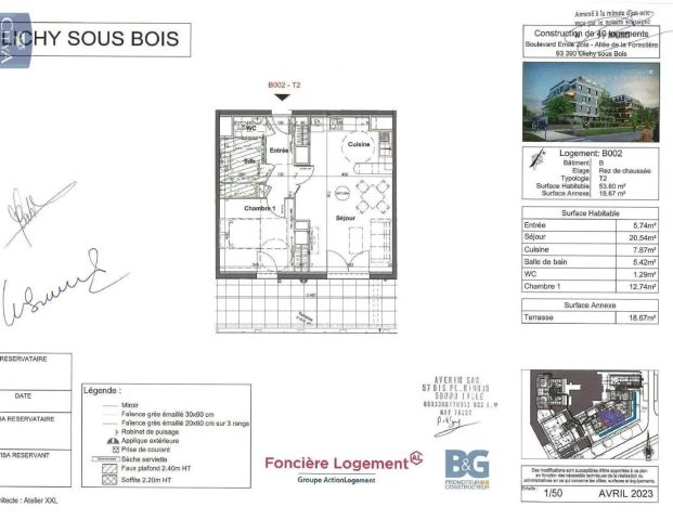 Appartement à louer 2 pièces 53.6m² - Photo 1