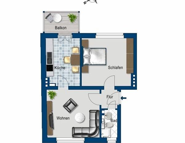 Gepflegte 2 Zimmer Wohnung! - Foto 1