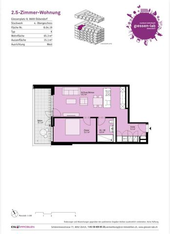 2.5 Zimmer, 65 m², 4. Stock - Photo 4