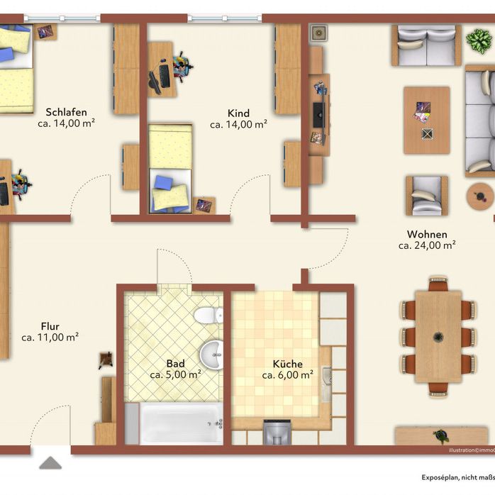 3 Raum-Wohnung mit Balkon - Foto 2