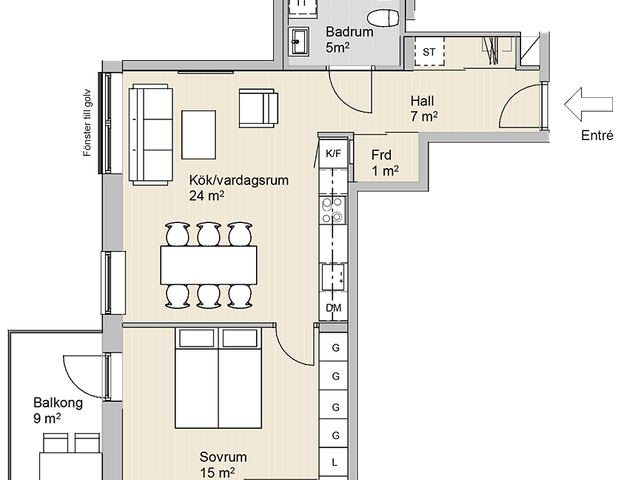 LÄGENHET B 1306 (INFLYTTNING FR. 1/11) - Foto 1