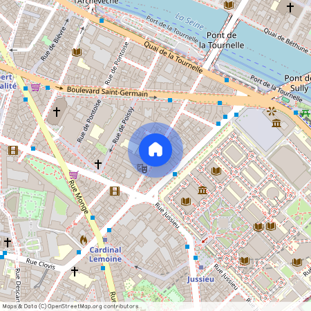 rue du Cardinal Lemoine, entre rue Monge et Bd St-Germain 75005 Paris (5e arrondissement)