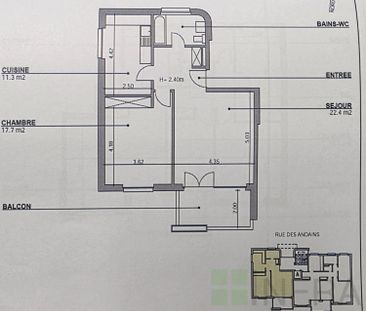 2.5 Zimmer, 62 m², 1. Stock - Photo 3