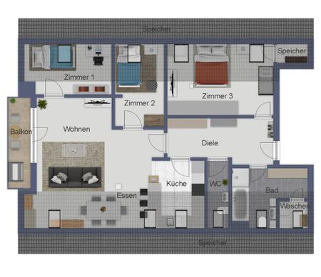 4-Zimmer-Dachgeschosswohnung mit Süd-West Balkon in Oberhaching - Photo 4
