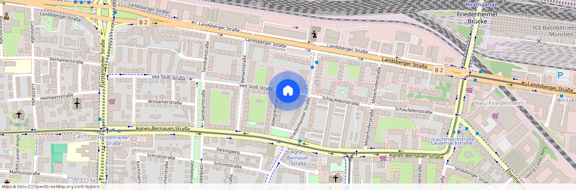 Veit-Stoß-Straße, 80687 München Laim ca. 5, 5 km west of Munich-center