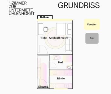 1-Zimmer-Wohnung mit Balkon in Uhlenhorst ab Januar/Februar - Photo 1